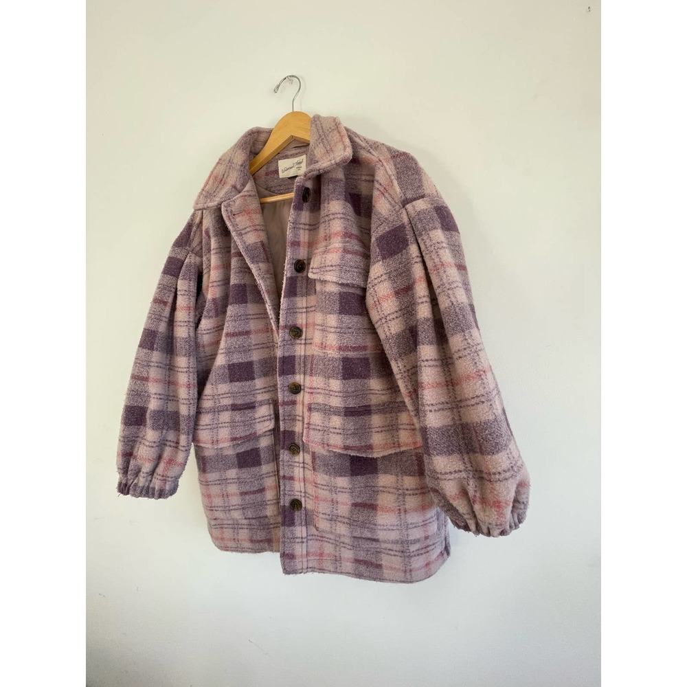 Universal Threads Oversized Purple Plaid Button U… - image 7